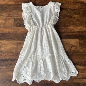 White lace summer cotton mini size small dress